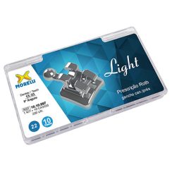 Kit de Bráquetes 10 casos Prescrição Roth Light .022" Can. Sup. 9° Ang. Gancho Can./Prés
