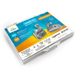 Kit de Bráquetes 100 casos + 400 Tubos Prescrição Roth Max .022" Can. 13° Ang. Gancho Can./Pré