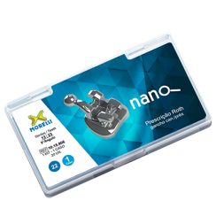 Kit de Bráquetes 01 caso Prescrição Roth Nano .022" Can. 9° Ang. Gancho Can./Prés