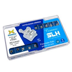 Kit de Bráquetes 01 caso Prescrição Roth Ceramic SLH .022" Can.9° Ang. Gancho Can./Prés